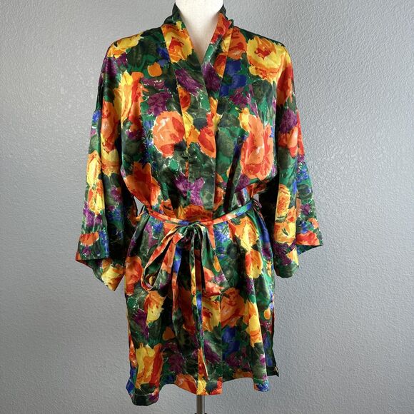 Victoria's Secret Other - Victoria's Secret Vintage Gold Label Colorful Floral Dressing Robe Size M